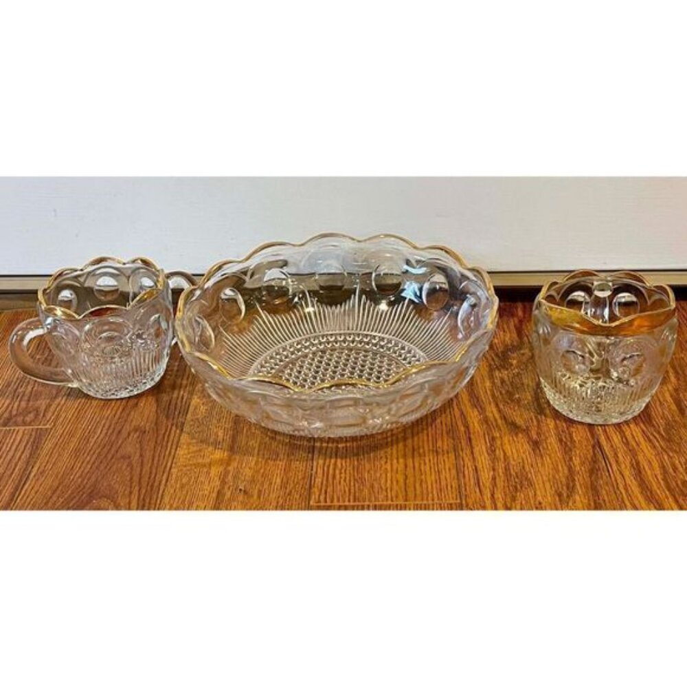 Vintage Bartlett & Collins Manhattan Bowl and cream and sugar set